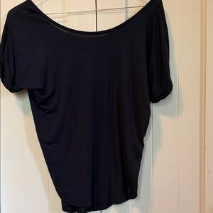 Banana Republic Black Off-Shoulder Short Sleeve Top